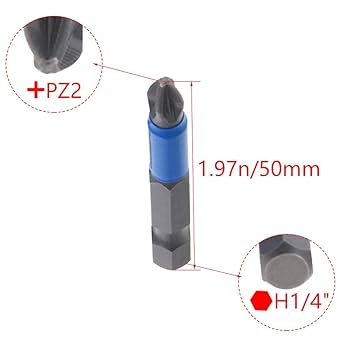 Utoolmart 25 Pcs Pozidriv Screwdriver Bits, PZ2 Pozidriv